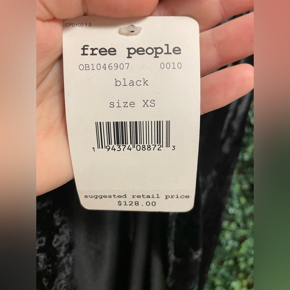 Free People - Kat Velvet Mini Faux Wrap Dress - Lace Paneling - NWT - XS - $128 - Picture 14 of 16